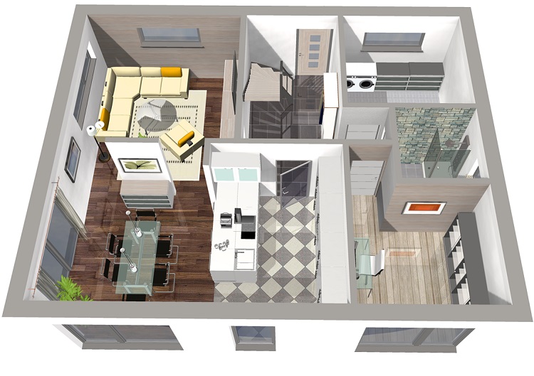 EFH 164 - 22 - 180 Erdgeschoss-3D