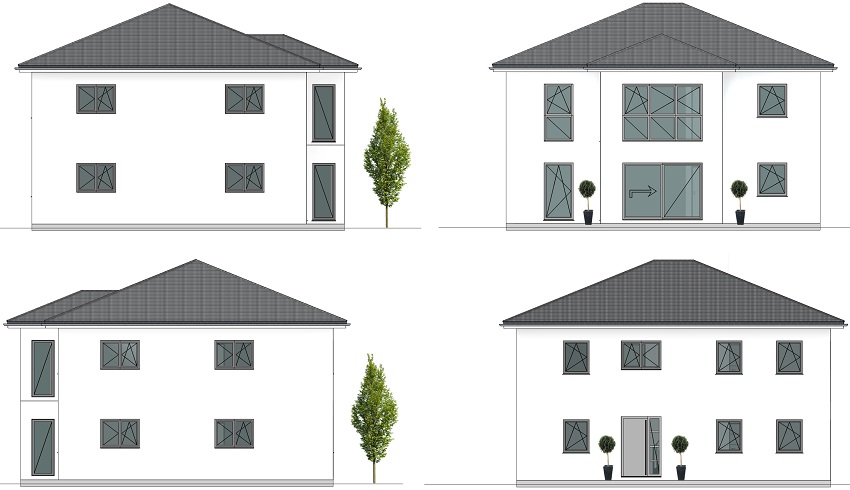 G - 220 Stadtvilla Ansichten