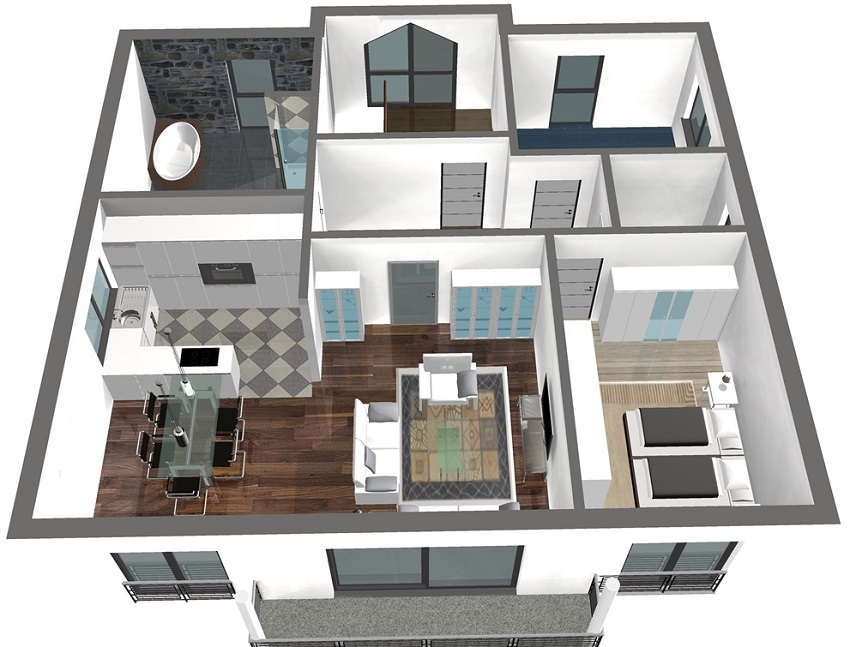 G - 224 Stadtvilla 3D Obergeschoss