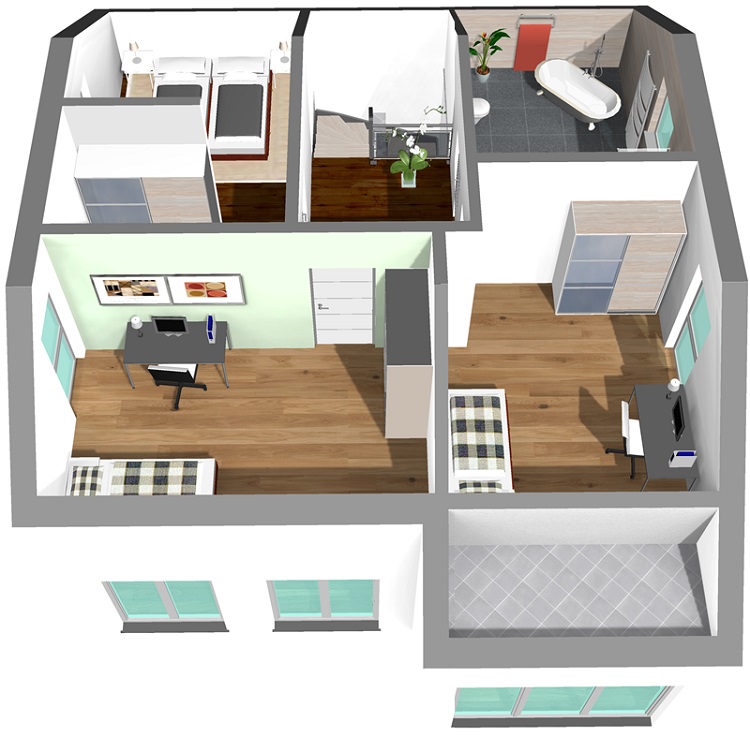 Rottweil - E 141 Dachgeschoss - 3D