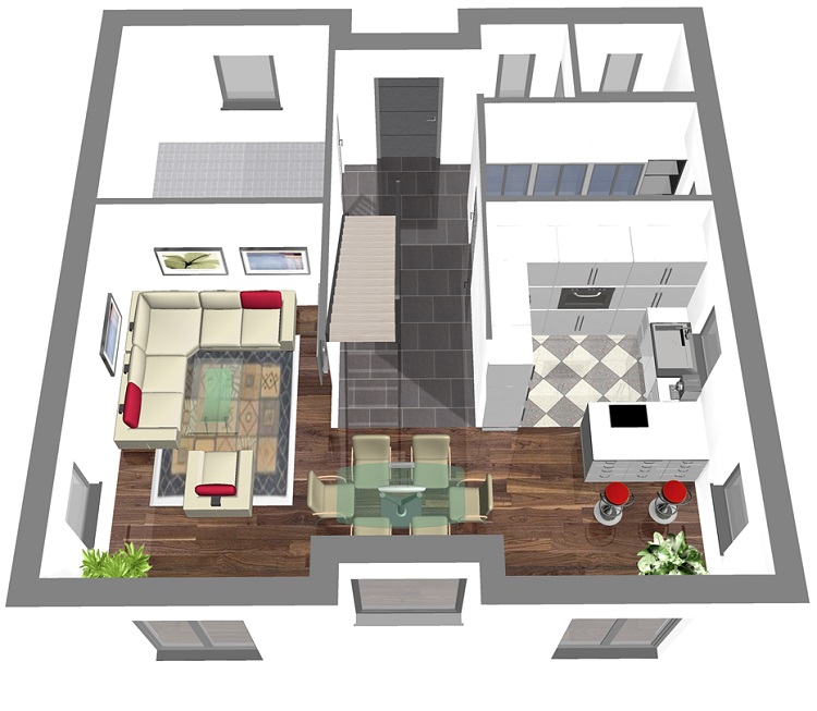 Stadtvilla 145 - 18 - 0 Erdgeschoss 3D