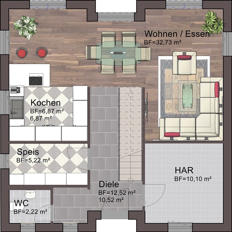 Stadtvilla 145 - 18 - 0 Erdgeschoss